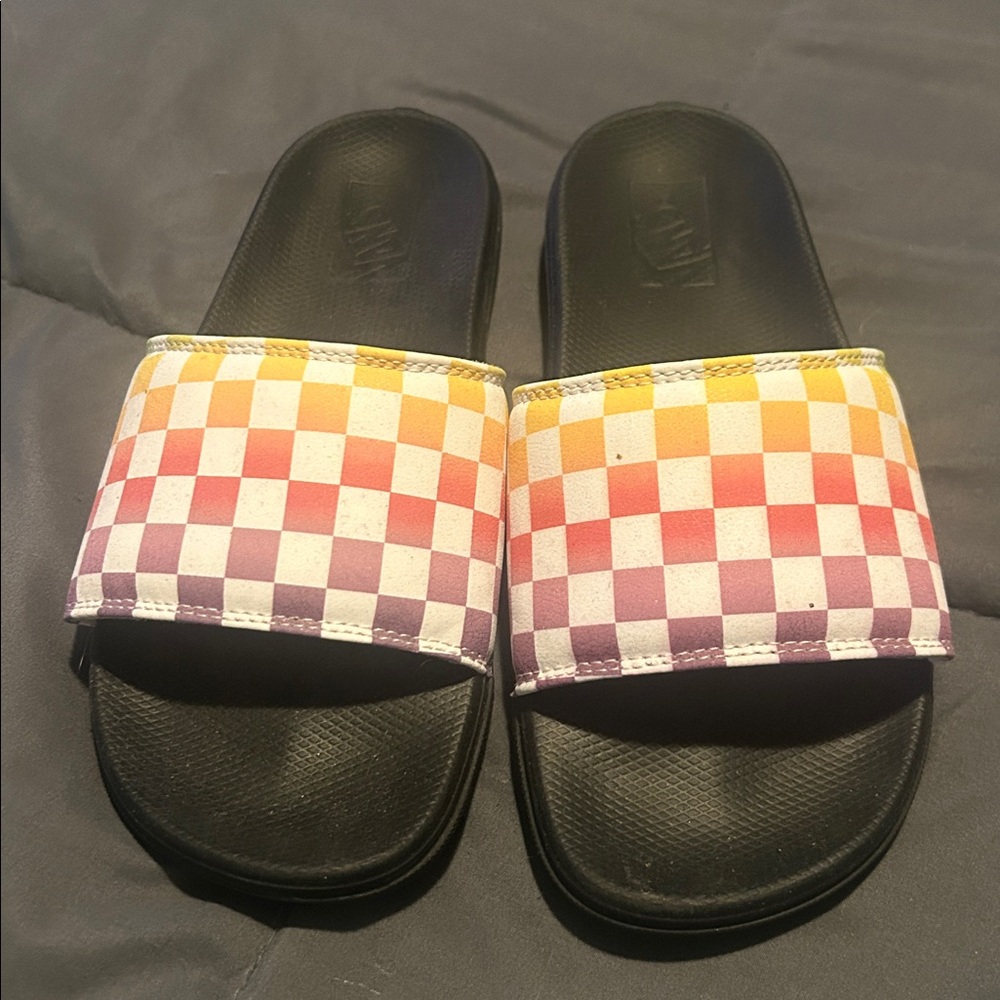 Vans Multicolor Checkered Slide Sandals